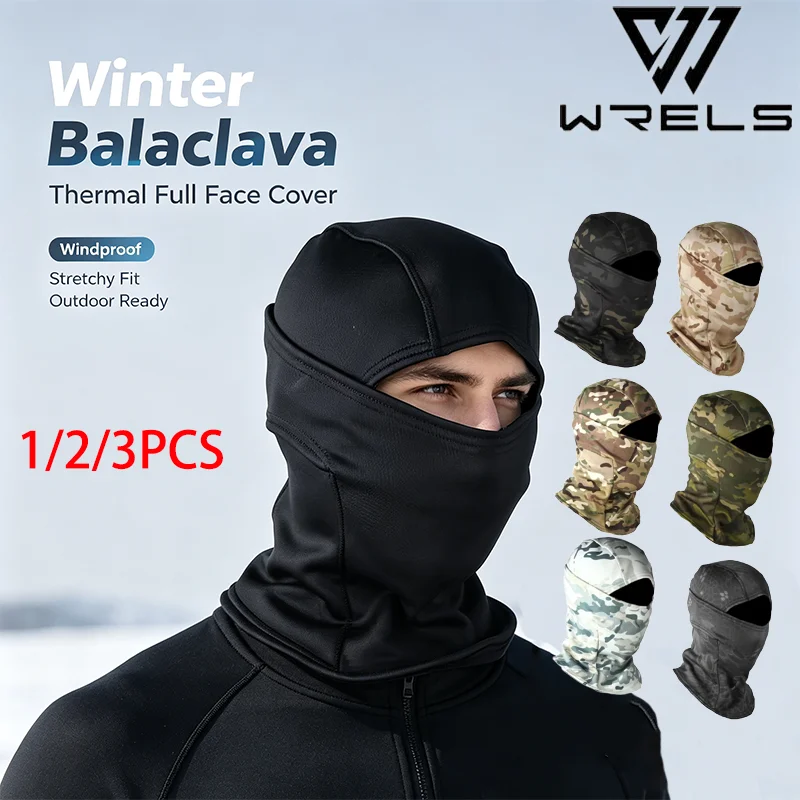 1/2/3 Stück Winter-Tarnmuster-Gesichtsmaske, Thermische Fahrrad-Gesichtsmaske, Motorrad-Ski-Helm-Innenmaske, Outdoor-Gesichtsmaske
