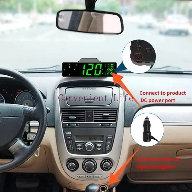 L1EE HUD cho Đầu lên Màn hình Đồng hồ tốc độ cho ô tô Đồng hồ tốc độ kỹ thuật số đa năng Báo động tốc độ KMH/MPh- Hiển thị điện