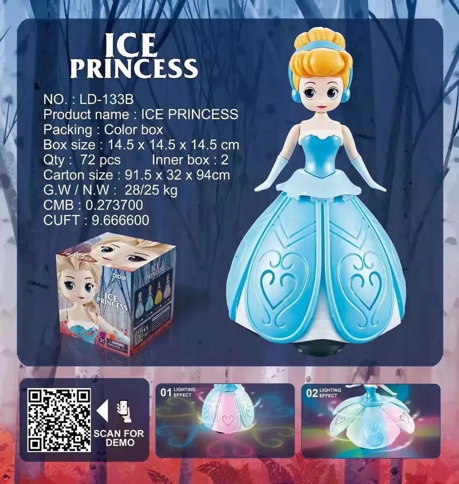 Disney Frozen Elsa Królewna Śnieżka Anna Księżniczka Sofia Figurka taneczna Robot Świecąca zabawka muzyczna Zagraj w udawanie prezent urodzinowy