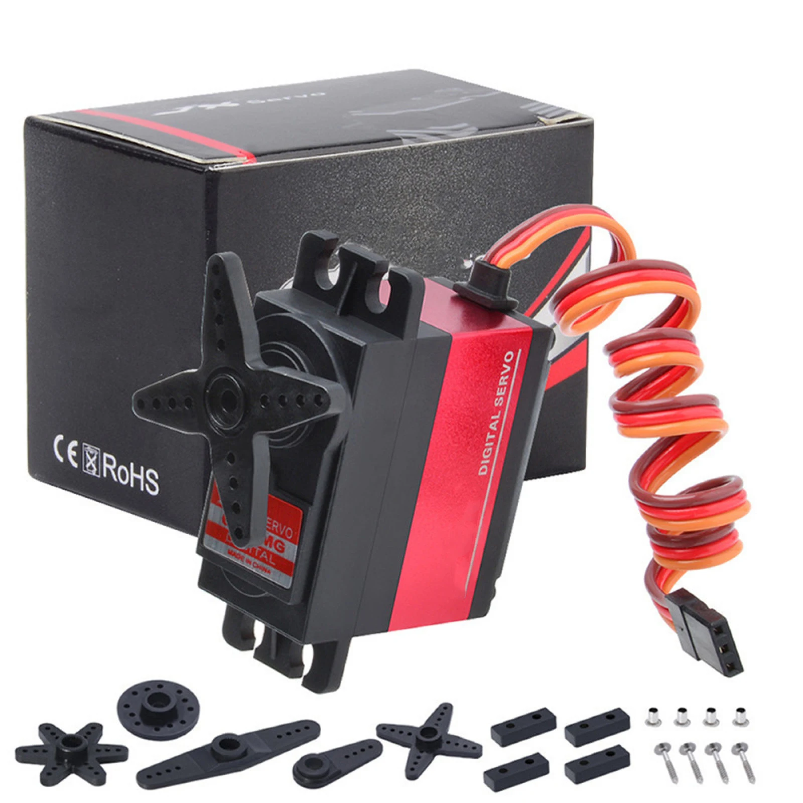 

Цифровой сервопривод 25T JX PDI-6208MG с большим крутящим моментом 8 кг, 0,07 с, металлические шестерни, высокая скорость для радиоуправляемых моделей 1/10: дрифт-кары, багги, краулеры, запчасти