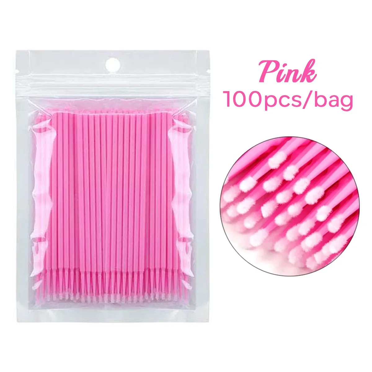 100-500 szt. Jednorazowe szczoteczki do rzęs, mini waciki, aplikatory do tuszu do rzęs do przedłużania rzęs – narzędzia do makijażu i pielęgnacji
