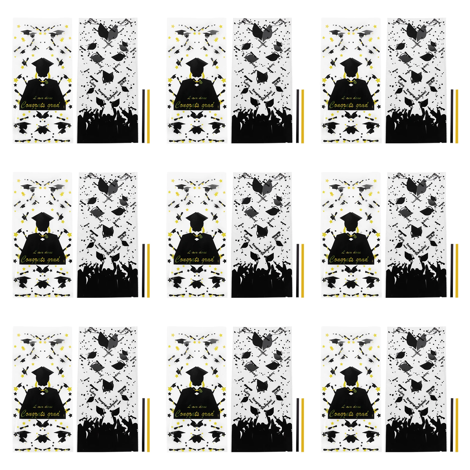 

200 Pcs Biscuit Packaging Flat Treat Plastic Wrapping C Cookie Bags y Graduation Biscuit Bags Sacks Gift Boxes