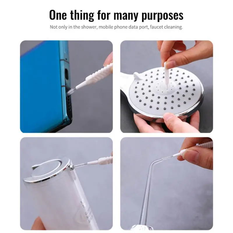 Shower Cleaning Brush Bathroom Micro Nylon Brush Nozzle Anti-blocking Small Brush Pore Gap Cleaning Tools Bathroom Accessories