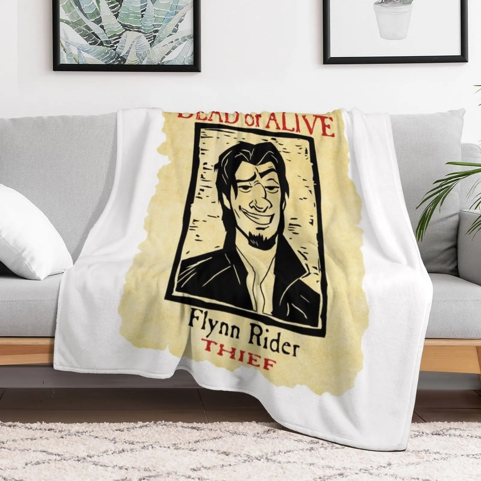 Wanted-Flynn-Rider-Broken-Nose-Triblend Throw Blanket blankets ands Custom decorative Blankets