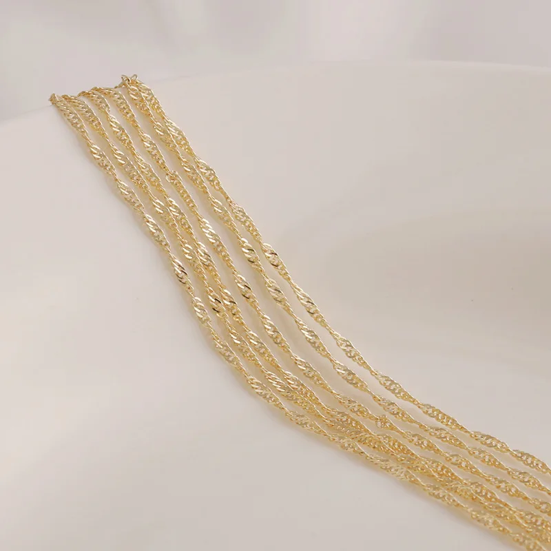 WT-BC209 WKT Wholesale18K Copper-Clad Gold Bar Ferrier Beads Chain Water Wave Bracelet DIY Handmade Jewelry Accessories