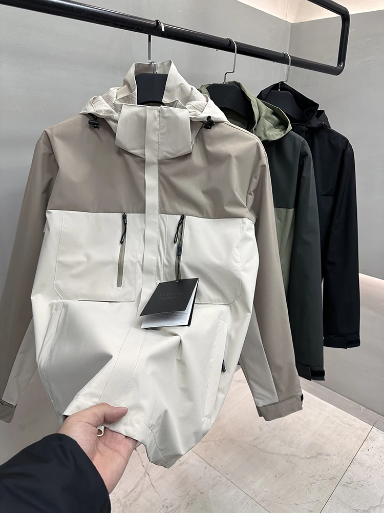 

Мужская легкая ветрозащитная дышащая повседневная куртка с капюшоном, тонкая модель, устойчивая к износу, устойчивая к царапинам, водонепроницаемая