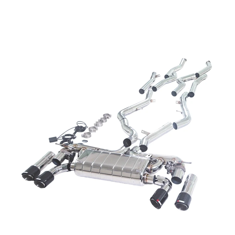 

GFC Valved Cat-Back Exhaust for 2010 BMW X6M E71 4.4T V8 – Single Muffler Dual Valve Quad Exhaust System
