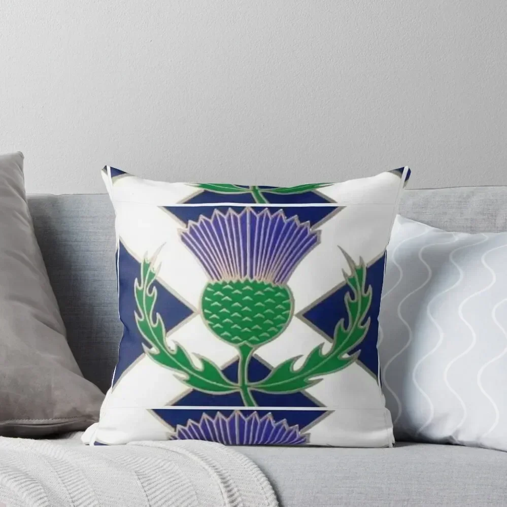 Flag of Scotland and Thistle Throw Pillow Decorative Cushion Rectangular Cushion Cover pillow