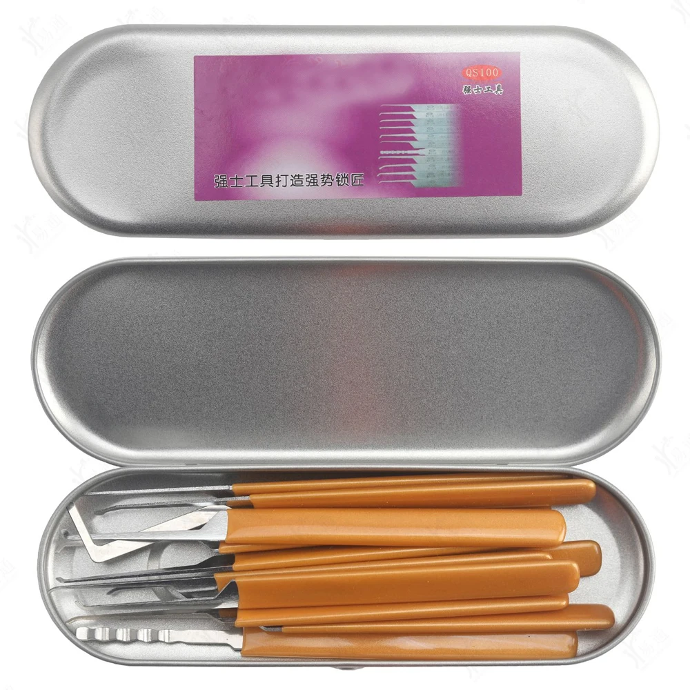 12pcs-single-hook-hand-polished-tool-rubber-handle-sleeve-professional-locksmith-tool