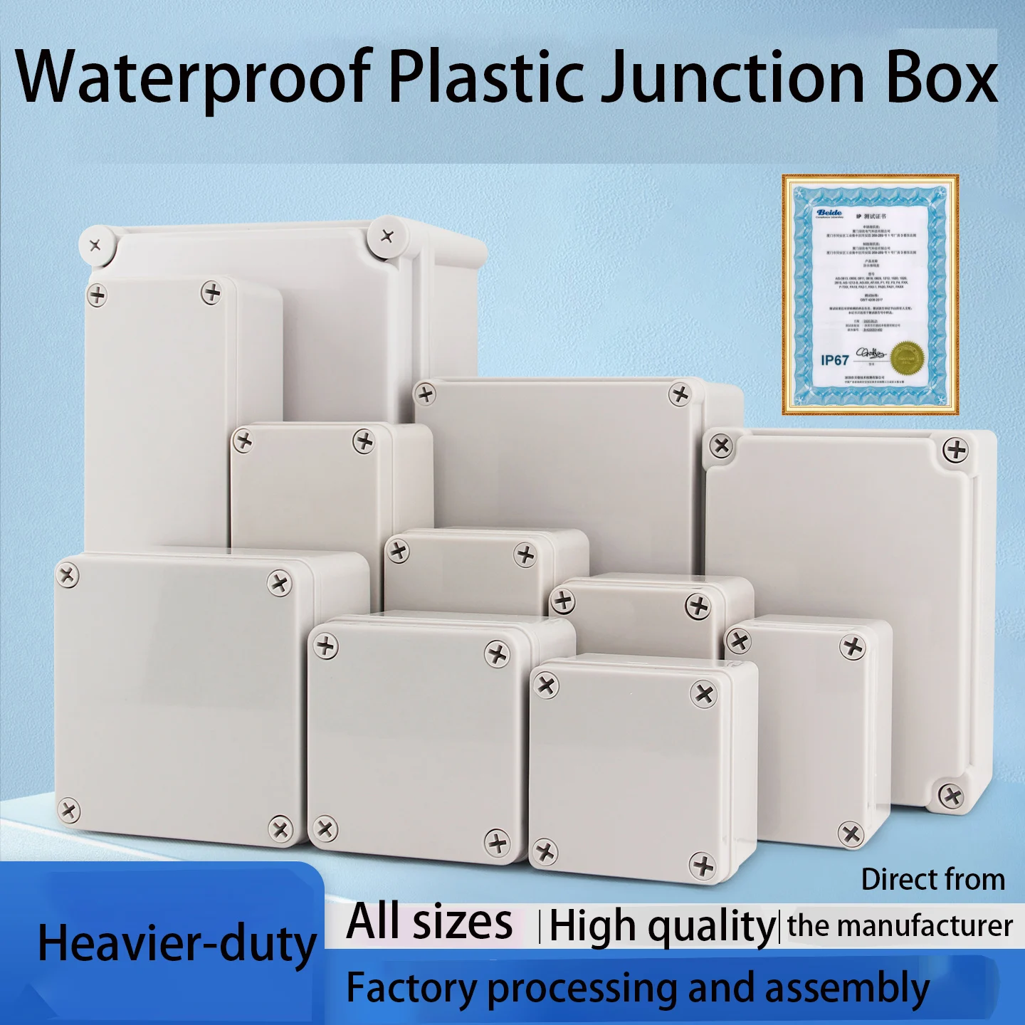 Transparent Waterproof Outdoor Enclosure Plastic Box Electronic Project Case Instrument Electrical Box IP66Junction Box Housing