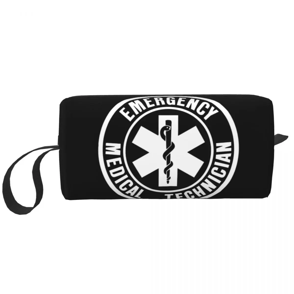 Custom Emt Star Of Life Emergency Medical Technician Logo Cosmetic Bag Large Capacity Makeup Case Beauty Storage Toiletry Bags