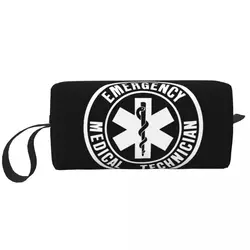 Custom Emt Star Of Life Emergency Medical Technician Logo Cosmetic Bag Large Capacity Makeup Case Beauty Storage Toiletry Bags