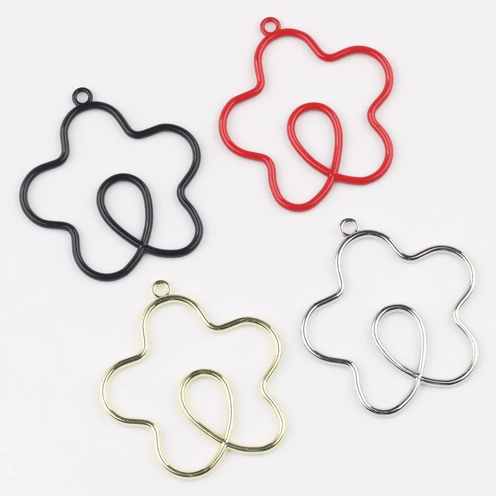 

10pcs Simple Fashion Hollow Flower Shape Pendant DIY Handmade Jewelry Making Accessories Earrings Necklace Bracelet Charms Gifts