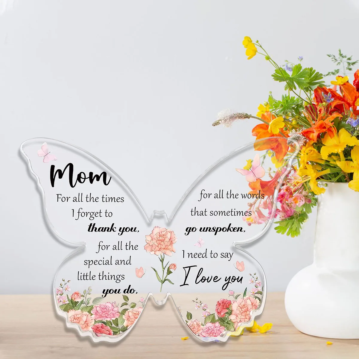 Spanish Christian Acrylic Gift for Women Religious Inspirational Gift with Butterfly Shape Bible Verse Desk Decor Bible Verse ﻿