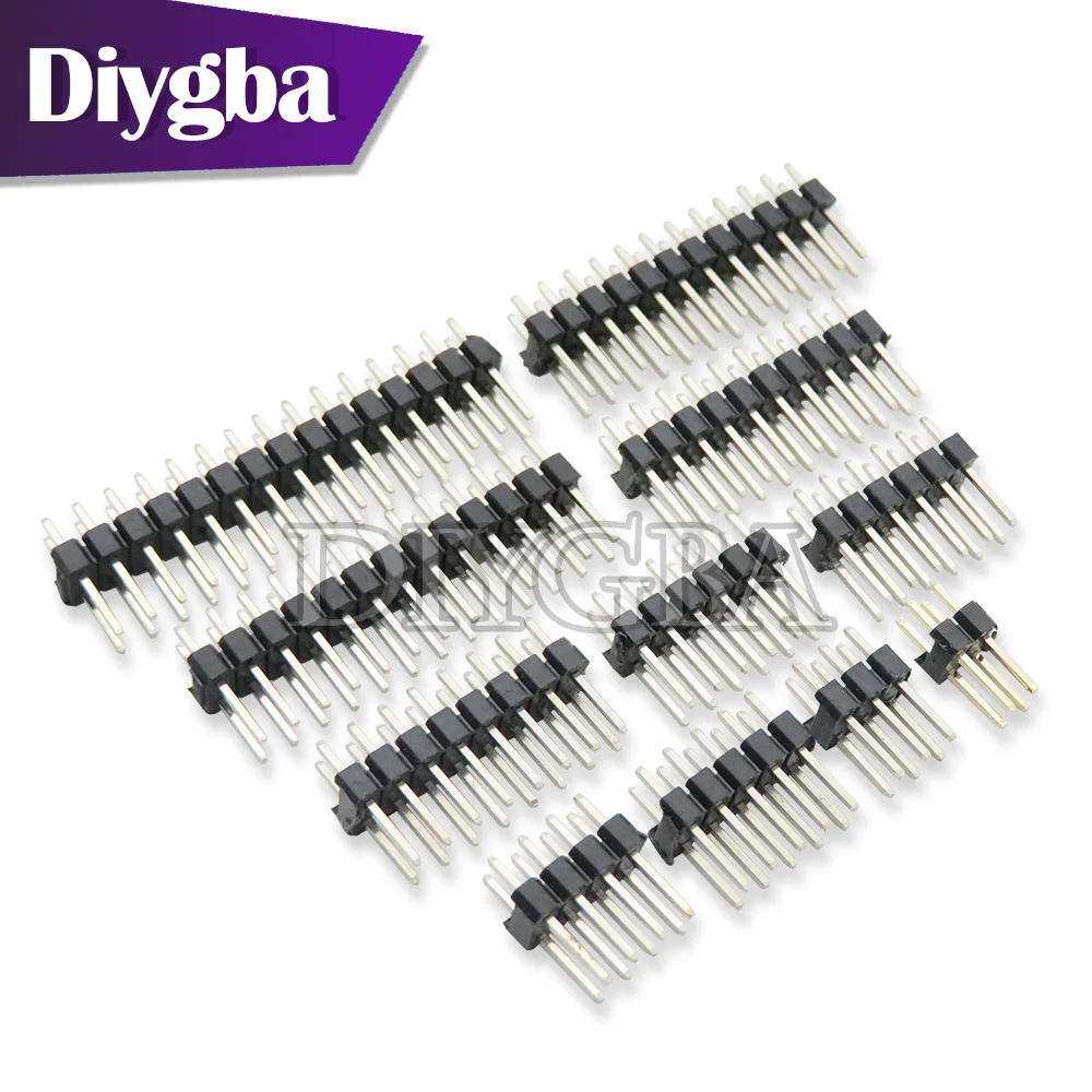 2.54mm Double Row Male 2~40P Breakaway PCB Board Pin Header Connector Strip Pinheader 2 * 2/3/4/6/8/10/12/15/20/40P For Arduino