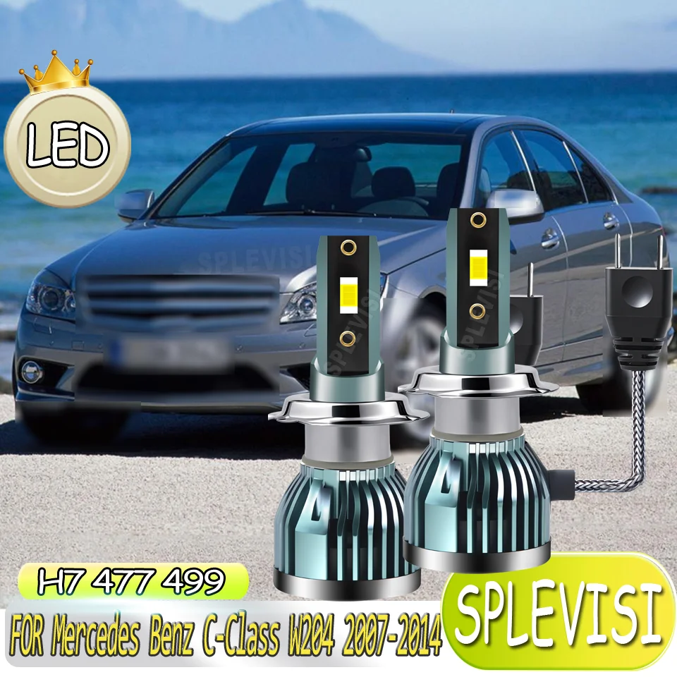 عمر طويل LED H7 المصباح كشافات عالية منخفضة شعاع لمرسيدس بنز C-Class W204 2007 2008 2009 2010 2011 2012 2013 2014 #1