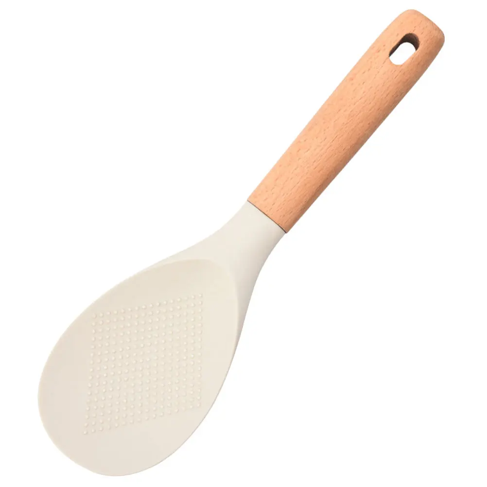

Silicone Rice Paddle Spoon Nonstick Heat Resistant Rice Cooker Spoon Comfortable Grip Kitchen Utensils