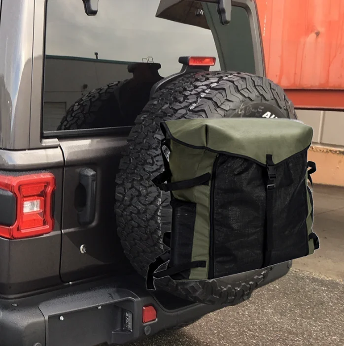 for RONIX  Custom Off-road Truck Tailgate Utility Trash Bin Canvas Spare Wheel Bag 4x4 with Inner PVC Bag