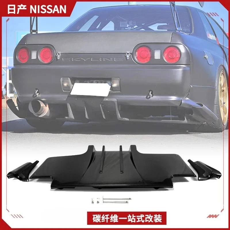 SAAR Compatible avec Nissan Skyline R32 GTR pièces de Modification en Fiber de carbone queue Surround lèvre Spoiler Base de pare-chocs arrière