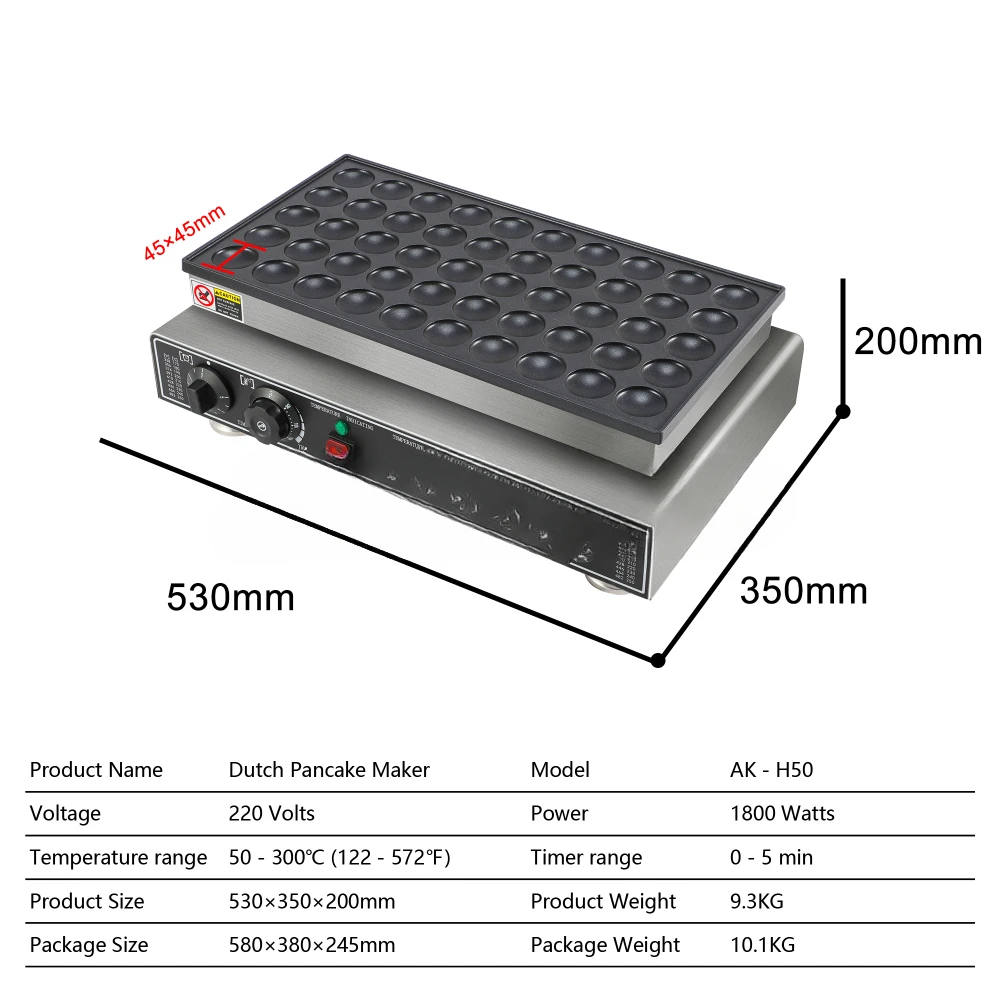 Stainless steel non stick mini pancake machine electric