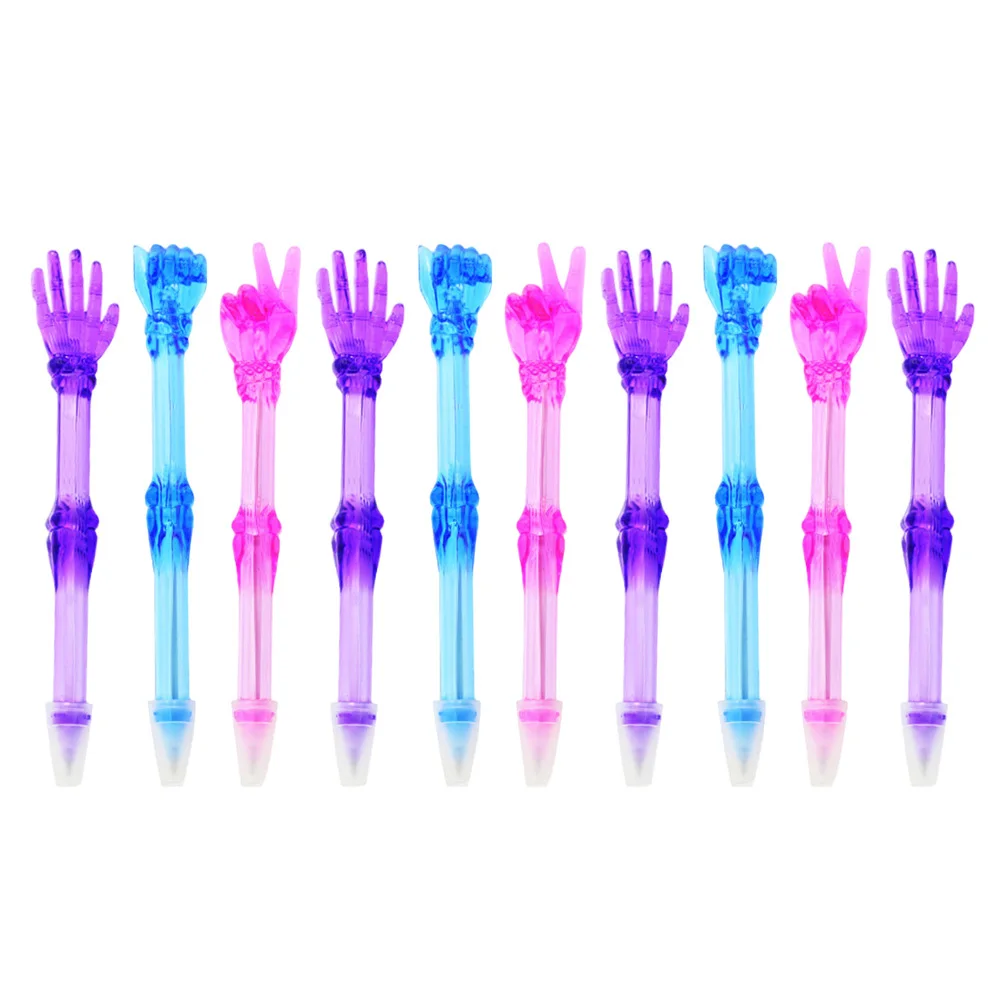 

10pcs Rock Paper Scissors Ballpoint Pens Transparent Design Smooth Writing For School Office Daily Use Stationery Supplies
