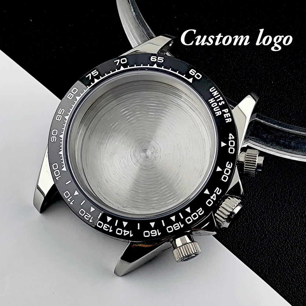 VK63/VK64 case men's watch stainless steel case custom logo case sapphire glass for VK63/VK64 movement watch accessories