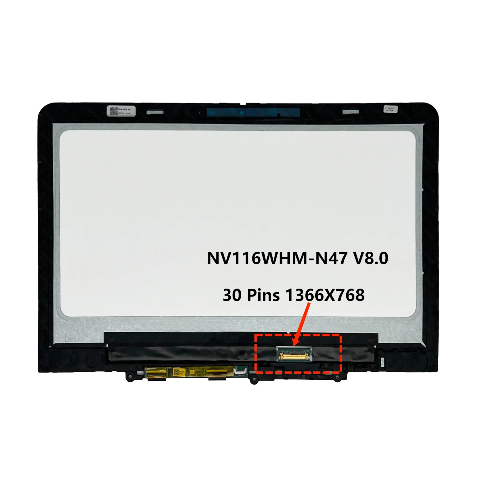 

11.6'' IPS for Lenovo 500w Gen 3 82J30004GE 82J30005GE 82J30006GE LCD Display Touch Screen Digitizer Assembly With Frame 30pins
