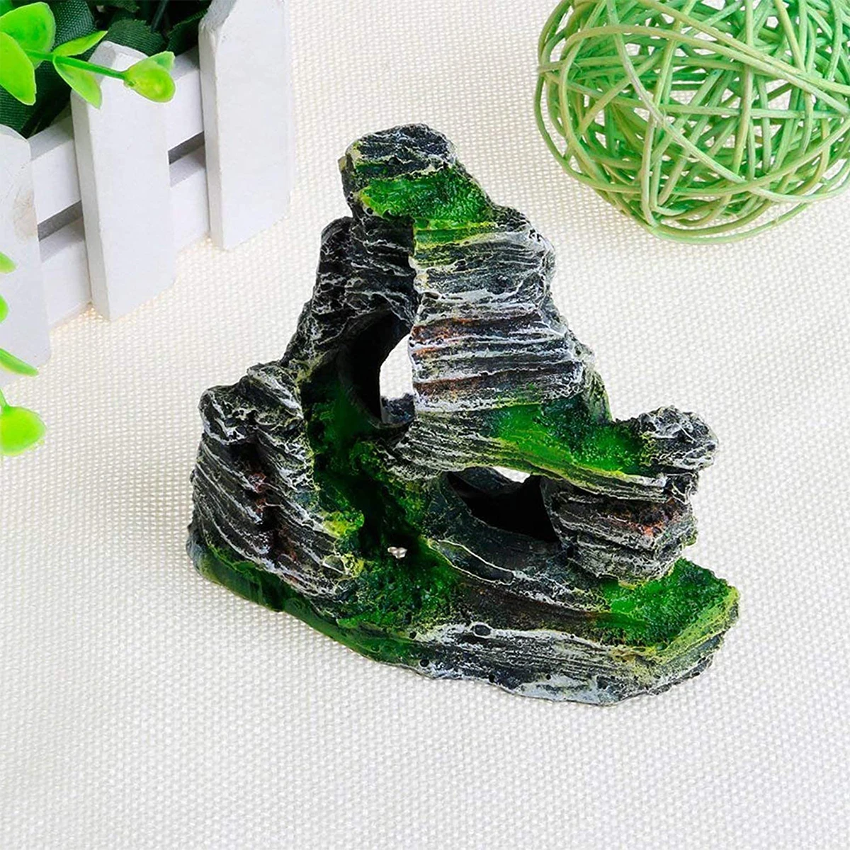 Miniature Resin Small Rockery Fish Tank Aquarium Aquascape Plant Ecological Tank Ornaments Home Artware