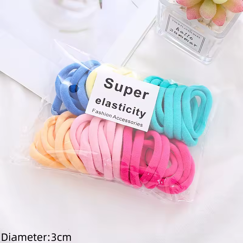 50pcs Black Elastic Hair Band Leagues Ties Colets Scrunchies Springs Gum Accessory For Girl Women No Damage Pigtails Holder Set - Image 53