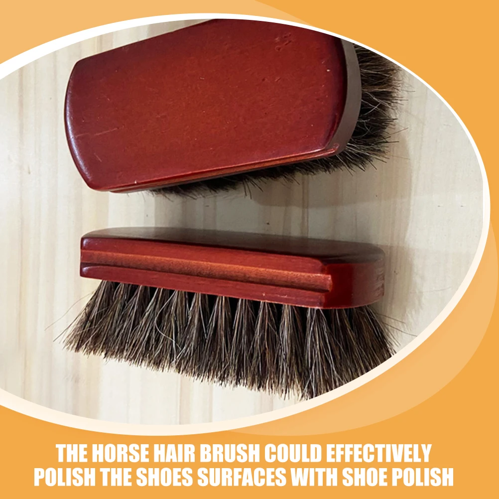 

2 Pcs Hair Shoe Brush Brown Foldable Polishing Cleaner Tool for Boot Cleaning Shoe Care Boot Brush Accessories