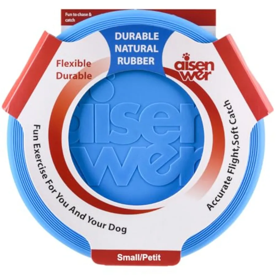 

Dog Flying Disc - Durable Rubber Dog Toy for Fetch - Interactive Lightweight Flyer Dog Toys for Outdoor Playtime - Safer Disc f