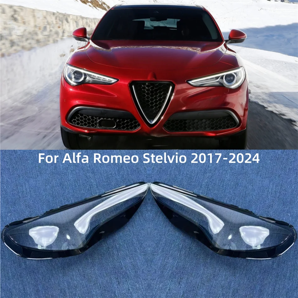 

Pop For Alfa Romeo Stelvio 2017 2018 2019 2020 2021 2022 2023 2024 Car Accessory Products Headlight Lights Glass Transparent She