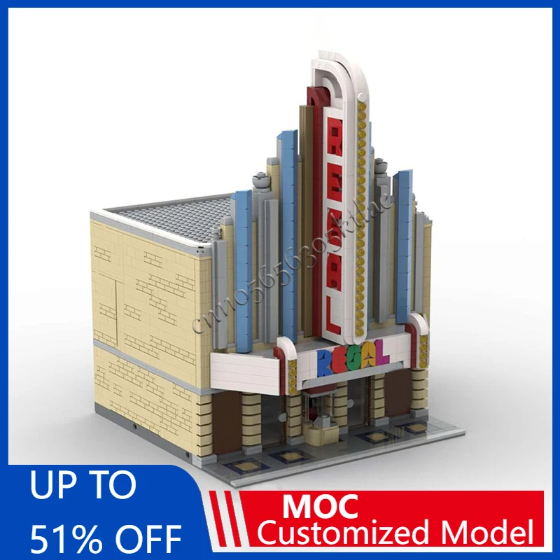 

3348 Parts MOC City Street Views Modular Luxury Regal Theater Building Block Diy Educational Assembly Kids Toys Christmas Gifts