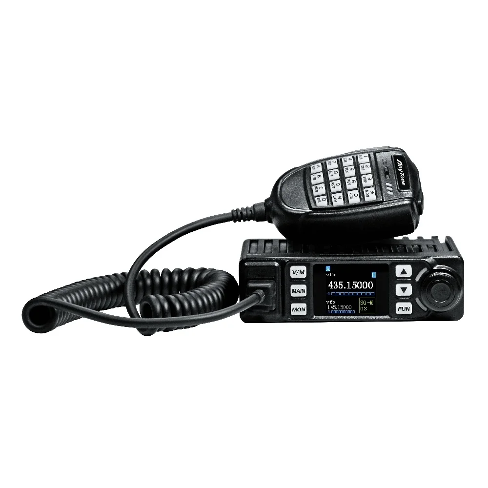 AnyTone AT-779UV Vehicle Radio VHF UHF Mobile Transceiver VOX DTMF CTCSS DCS Scrambler Compander 1.44 Inch TFT Display