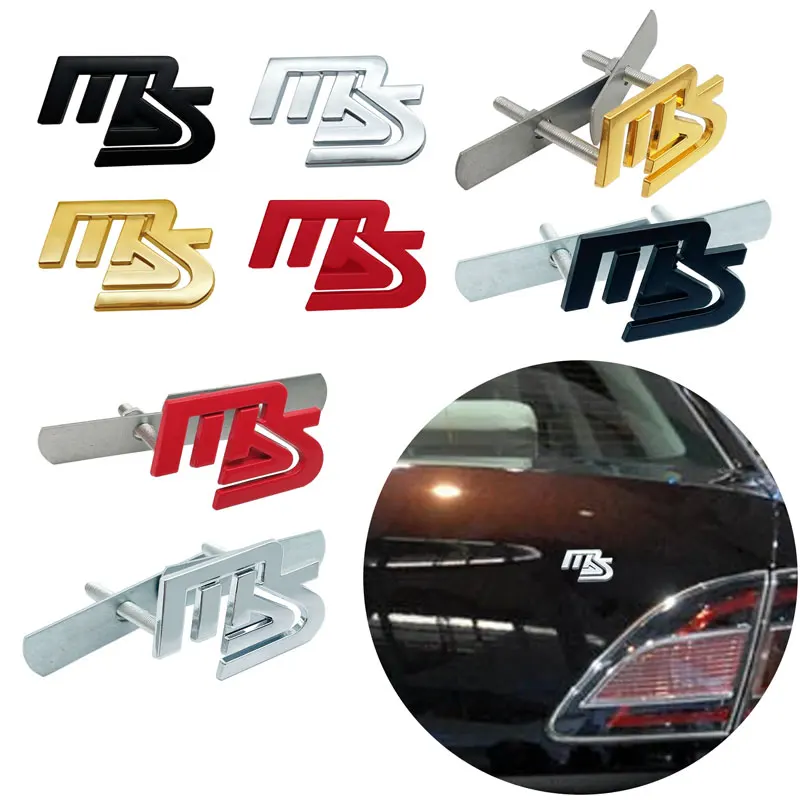 3D Metal Car Styling AWD 2.0 2.5 Emblem Car Rear Tail Trunk Sticker For Mazda M3 M5 MAZDASPEED MS Badge Decal Front Grill Decor