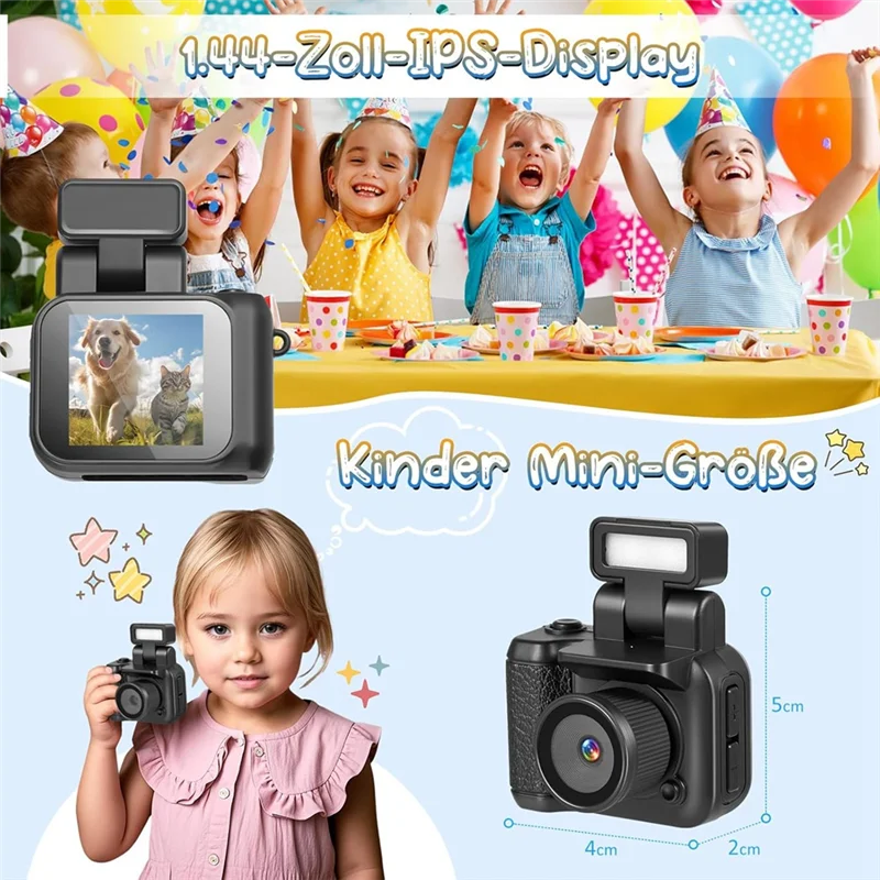 Nuovo--Mini fotocamera retrò CMOS portachiavi con videoregistratore flash LED per la fotografia di bambini (64 GB)