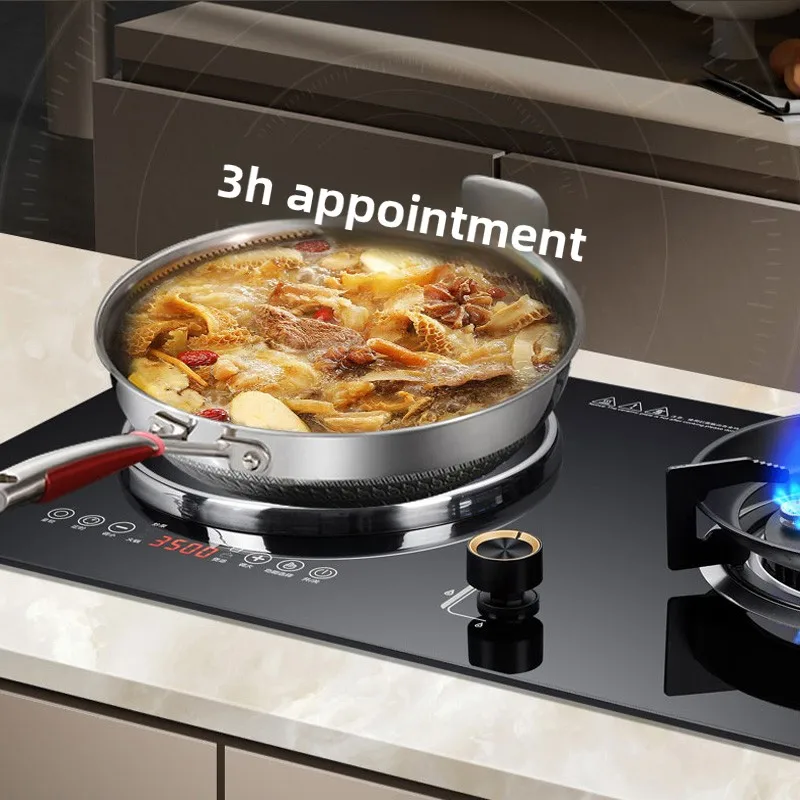 ZJ gas-electric dual-purpose stove Electric dual-purpose gas stove Deep concave induction cooker One gas and one electricity