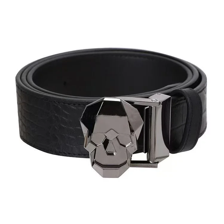 Golf Belt Fashion With Crocodile Pattern Skull Head Trendy