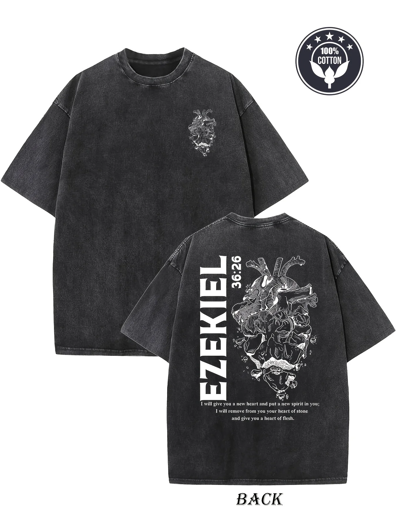 Vintage Creative Pattern Washed T-shirt 