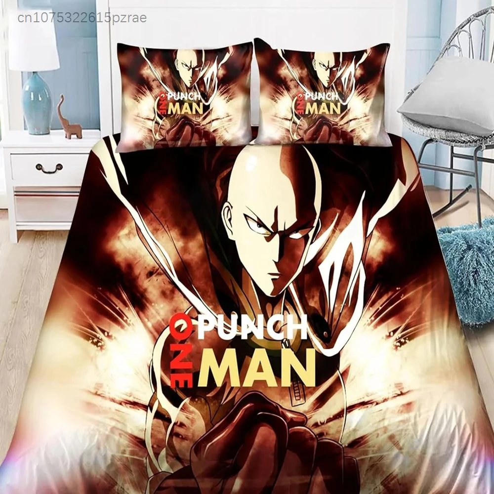 ONE PUNCH-MAN Bed Set,Saitama Bedding For Adult Kids Bed Set , PUNCH-MAN Quilt Cover,Comforter Cover Bedding Set