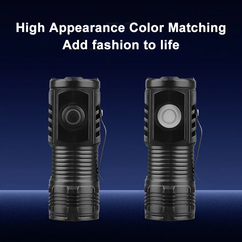 

Mini 3-LED Flashlight - Rechargeable Waterproof Torch with Cap Clip for Outdoor Use
