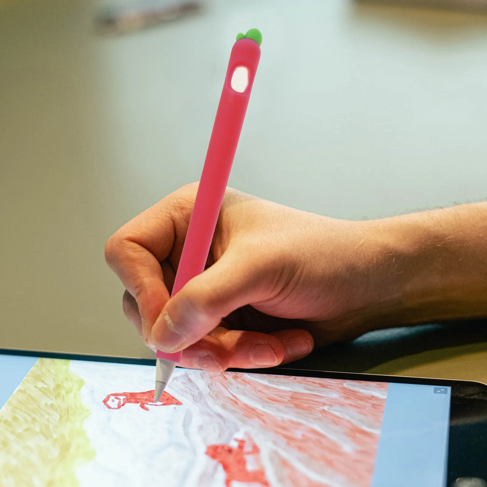 

Silicone Stylus Cover Protective Case for Pen Holder Sleeve Durable Comfortable Thin Design Easy Use Carrot Pattern