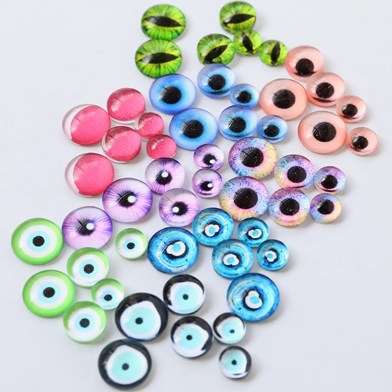 1pcs Devil Eyes Evil Eye Flat Patch Crystal Glass Diy Homemade Baroque Pearl Elf Eye Accessories Handmade Charms