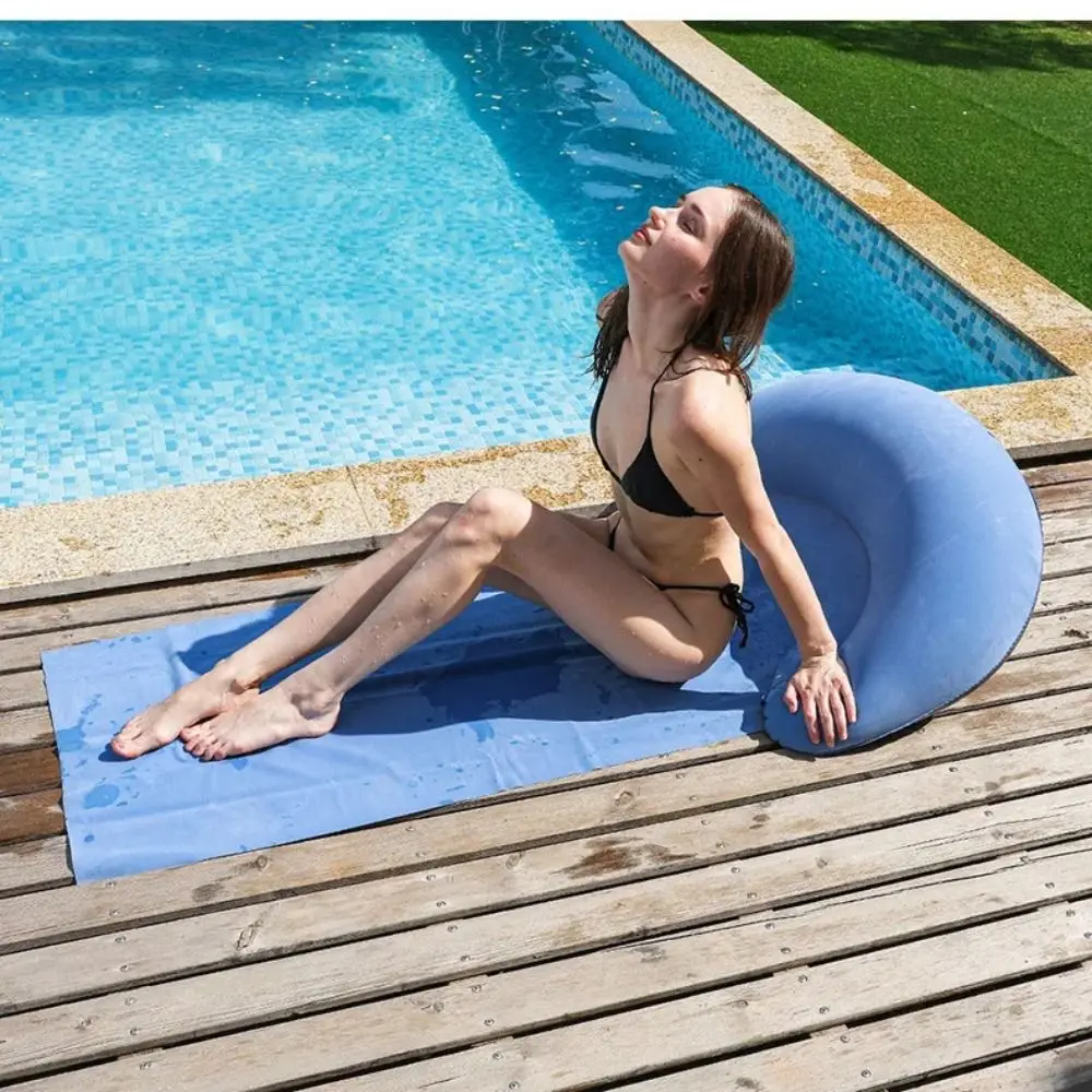 

PVC Inflatable Beach Mat Portable Design Foldable Beach Sleeping Mat Moisture Proof Convenient Camping Lounger Beach Parties