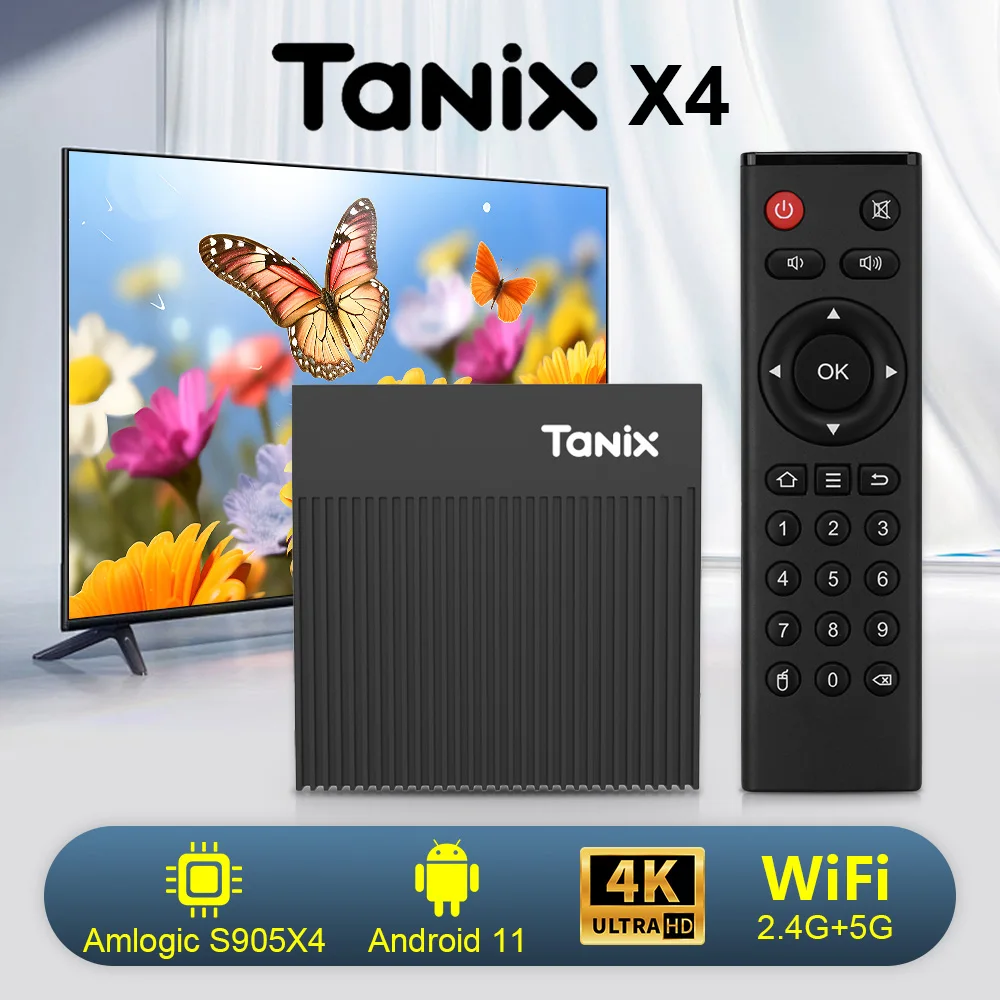 Original Tanix X4 Android 11.0 TV BOX Amlogic S905X4 4GB 32GB 2.4G&5G Dual Wifi 4K 4GB64GB Smart Set Top Box Media Player