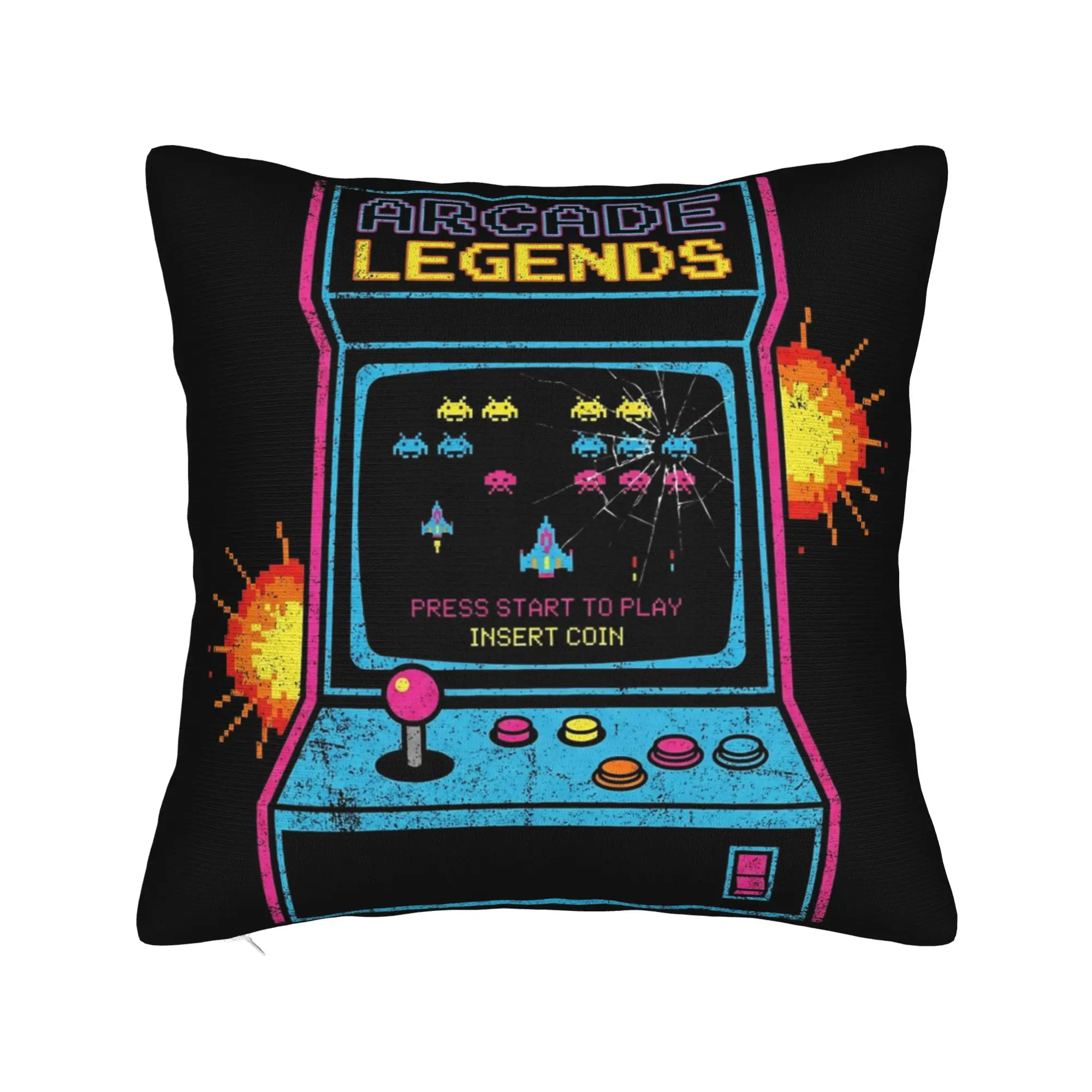 Arcade Legends Space Invaders Style Pillowcase Soft Cushion Cover Decoration  Throw Pillow Case Cover Chair Square 40X40cm