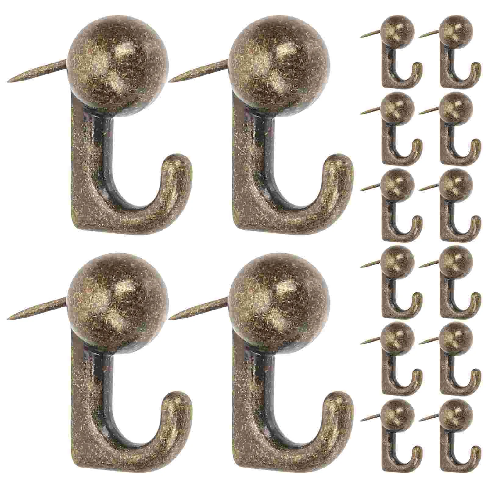 

30 Pcs Pin Metal Hook Nail Clothes Hanging Rack Zinc Alloy Trellis Thumb Tacks for Cork Board