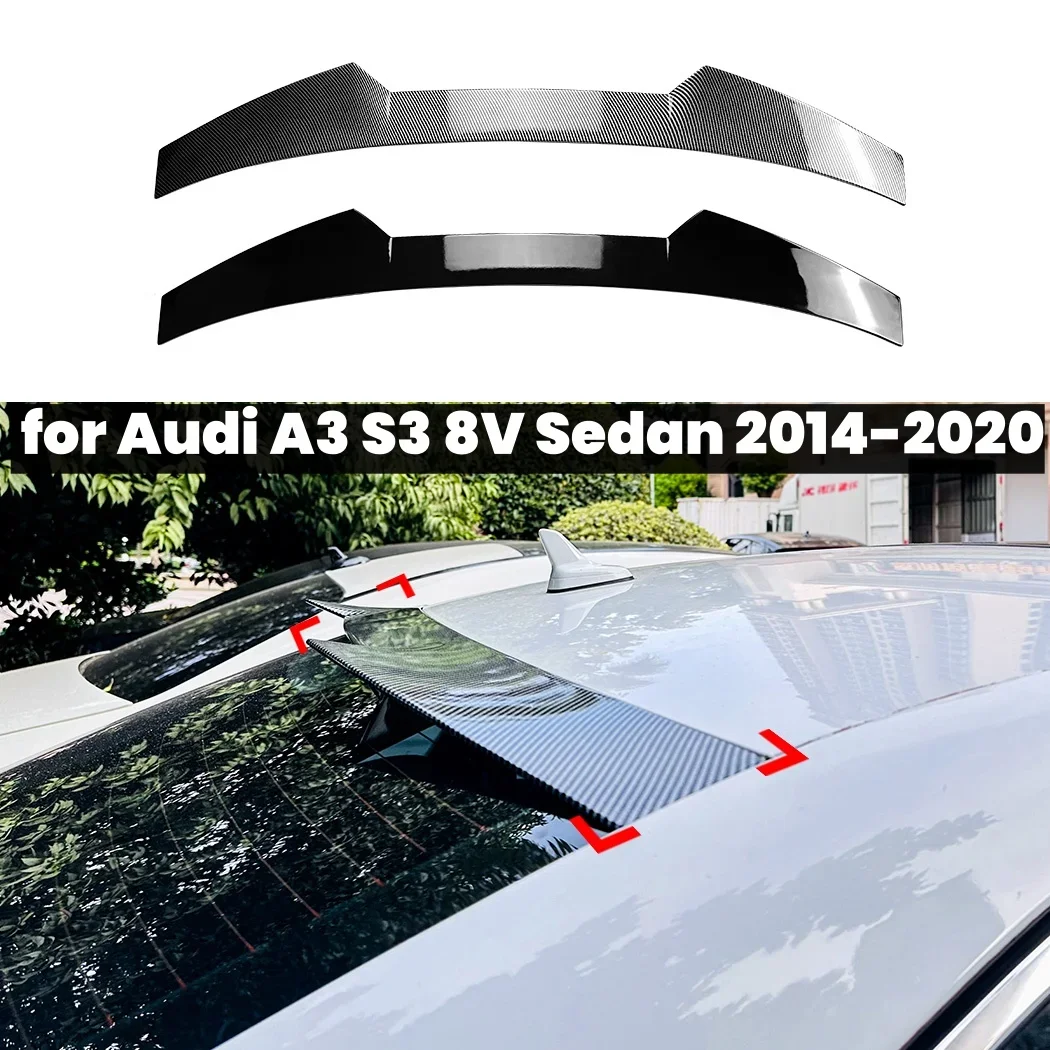 Car Rear Bumper Lip Spoiler Splitter Trunk Window Roof Top Wing Bodykits for Audi A3 S3 8V Sedan 2014-2020 High Quality ABS