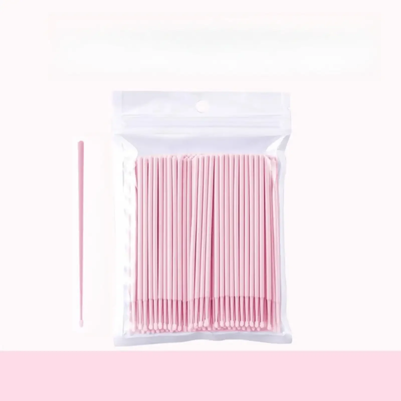 100 mini applicators disposable eyelash extension micro label eye black stick brush suitable for eyelash removal brush tool pink