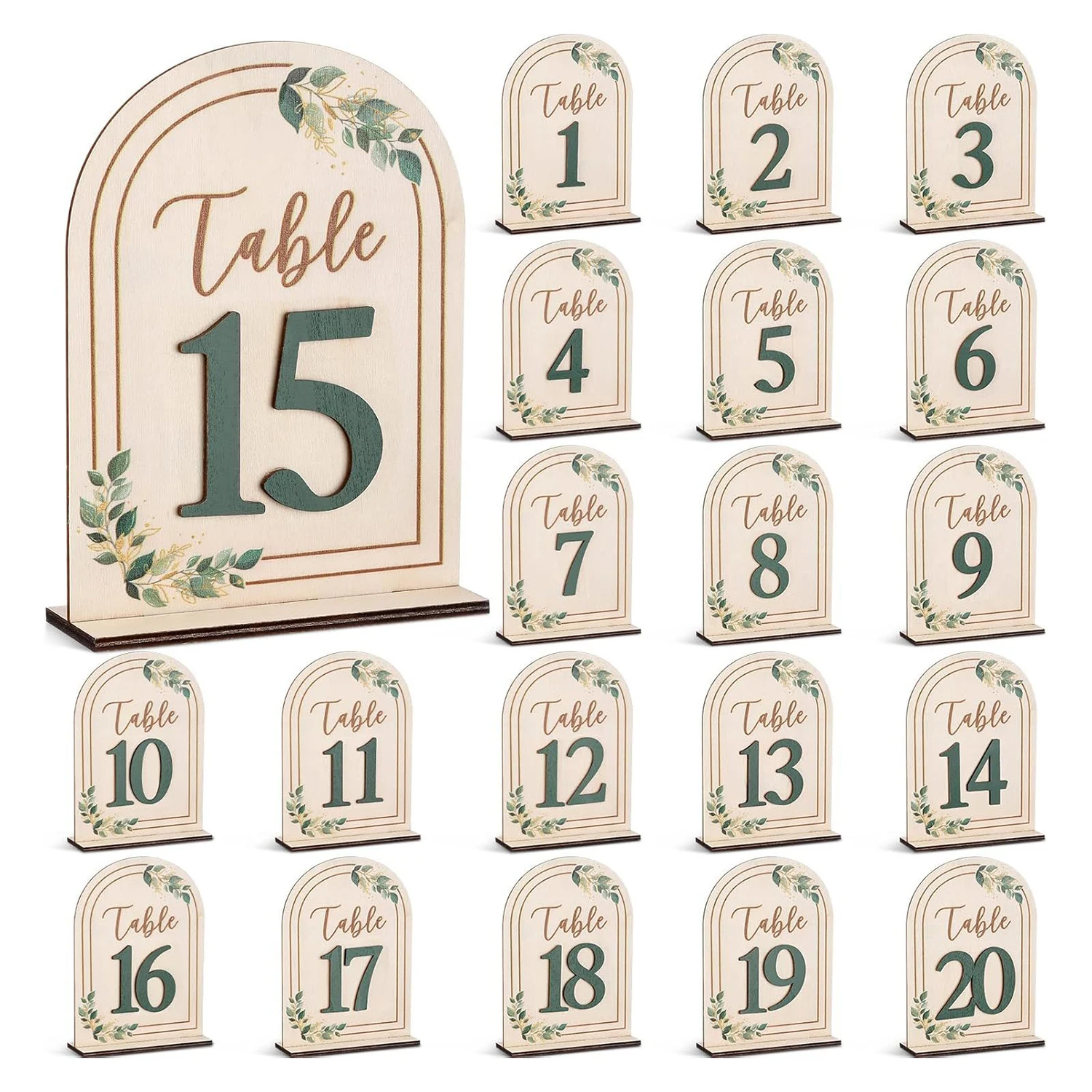 

Wooden table number plates, Double Sided table numbers, Wedding decorations, Garden wedding photo props place cards with base